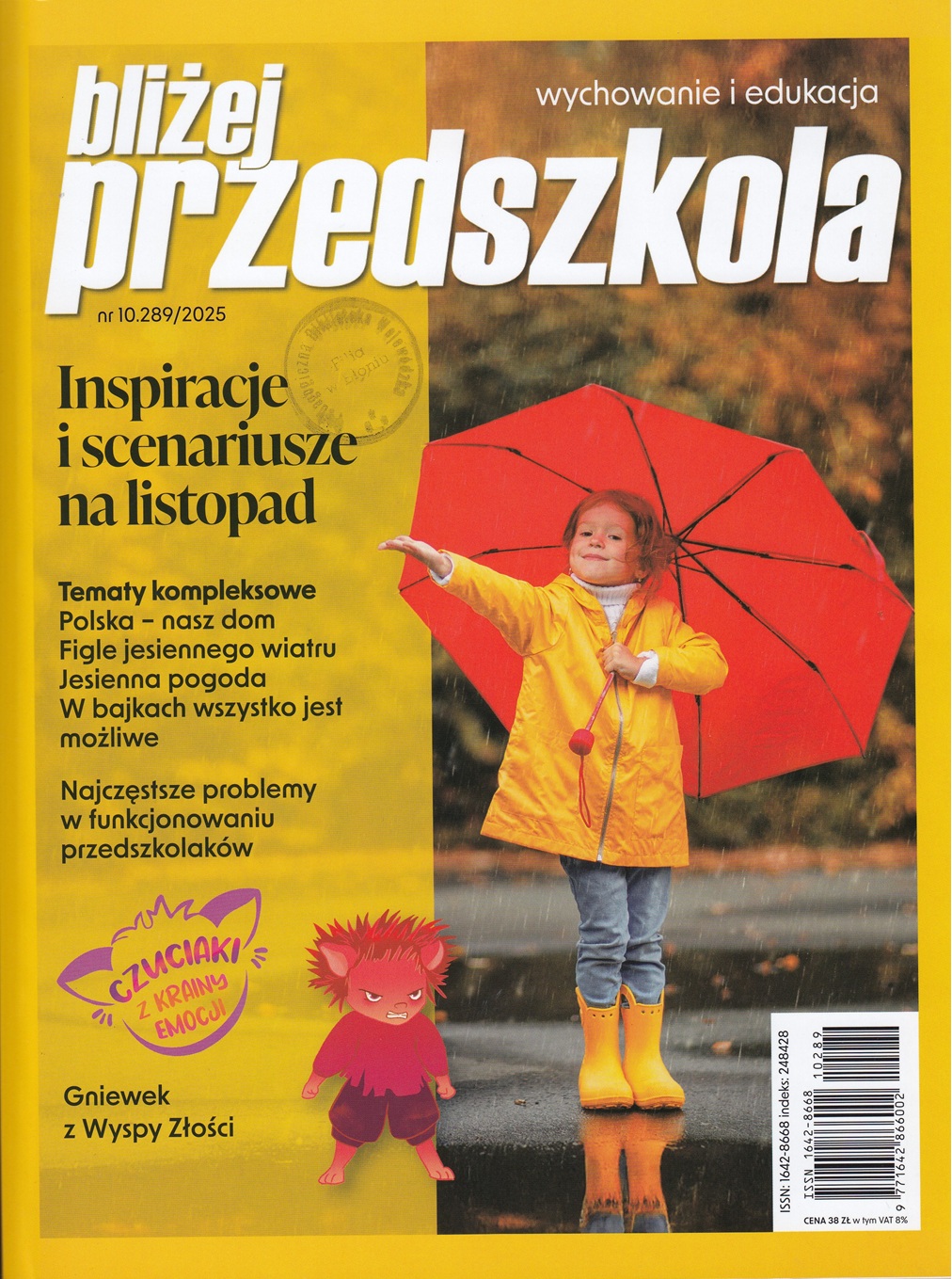 Okładka miesięcznika ,,Bliżej Przedszkola" nr 10/2025