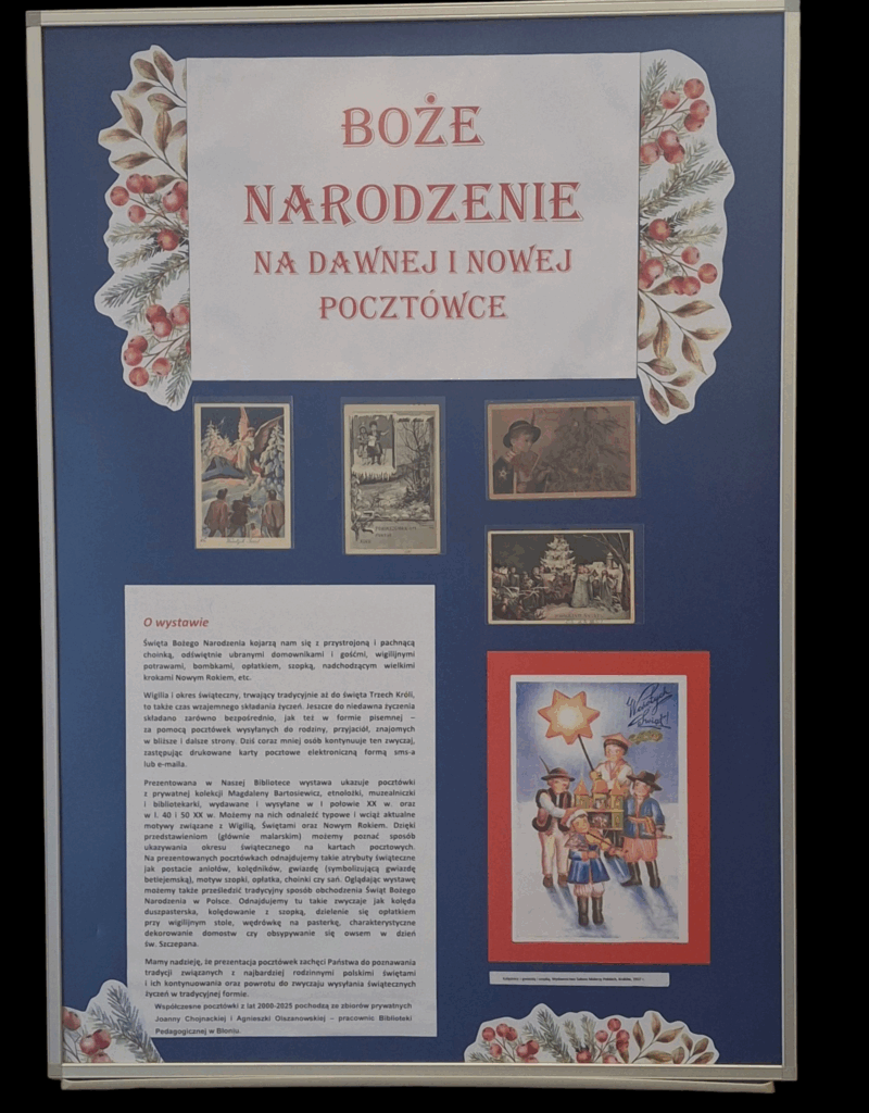 Wystawa planszowa „Boże Narodzenie na dawnej i nowej pocztówce”