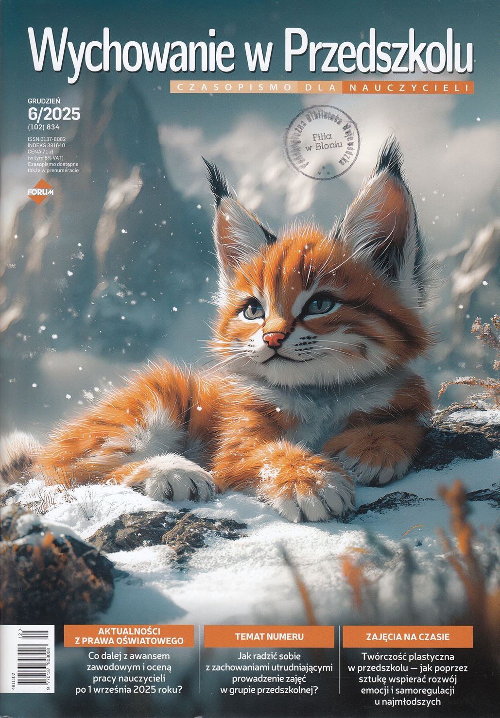 Okładka nr 6 czasopismo Wychowanie w Przedszkolu